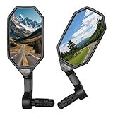 BriskMore Bar End Bike Mirrors, High–Definition Convex Glass Lens for E-Bike Handlebars, Scratch Resistant, Safe Rearview 1 Pair Bicycle Mirror BT-022(Right And Left Side)