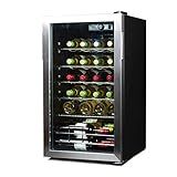 BLACK+DECKER 26 Bottle Wine Fridge with Interior Light and Mechanical Temperature Control, Compressor Cooling Wine Cooler Refrigerator with 4 Wine Racks and 1 Flat Shelf, Wine Bottle Chiller