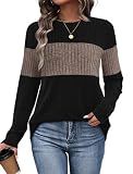 WIHOLL Womens Sweaters Dressy Casual Long Sleeve Tops Fall Clothes for Women 2026 Tunic Sweaters Winter Outfits Chocolate Brown Fall Clothes Clothing XL