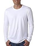 Next Level Apparel mens Next Level Premium Fitted Long-Sleeve Crew(N3601)-WHITE-L