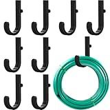 Qiyaz 8 Pcs Shed Storage Tool Hooks Accessories Compatible with Suncast, Compatible with Craftsman for Hanging Shelves Accessories Part, Storage Sheds Replacement Screws, Brackets and Hooks(J Shaped)