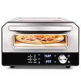 800℉ Pizza Oven Indoor with 6 Presets, LED Touchscreen, Cordierite Stone & Peel Included, Electric Pizza Oven for 12" Pizza, Countertop Pizza Ovens
