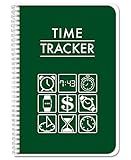 BookFactory Time Tracker Notebook Work Hours Log Book Business Hourly Tracking Billable Hours and Materials LogBook Time Management - 100 Pages, 6'' x 9'', Wire-O (Made in USA)