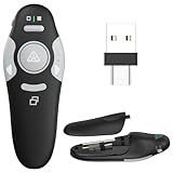 QUI Presentation Clicker Wireless Presenter Remote Clicker for PowerPoint Presentation Remote, PowerPoint Slide Advancer for Mac/Windows/Linux, Google Slide/PPT/Keynote, USB A&C, Black