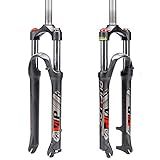 BUCKLOS 26/27.5/29 MTB Suspension Fork Travel 100mm, 28.6mm Straight Tube QR 9mm Crown Lockout Aluminum Alloy XC Mountain Bike Front Forks