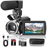 Rawiemy Video Camera Camcorder FHD 1080P 36MP YouTube Vlogging Camera Recorder 3.0 Inch 270 Degree Rotation Screen 18X Digital Zoom Camcorders with Microphone,32GB SD Card and 2 Batteries
