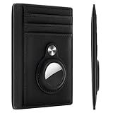Hawanik Slim Minimalist Front Pocket Air Tag Wallet, RFID Blocking Card Holder Wallet with Airtag Holder