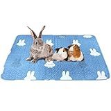 kathson 2 PCS Rabbit Cage Liners Washable Super Absorbent Sleep Pad Bed for Guinea Pig Small Animals Reusable Fleece Bedding Anti-Slip Mats for Bunny Hedgehog Kitten Chinchilla (31 x 36inch)