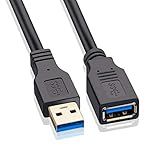 Hftywy USB Extension Cable 10ft, USB 3.0 Extender Male to Female Cord High Data Transfer Compatible with Webcam,USB Keyboard,Flash Drive,Hard Drive,Printer, and More