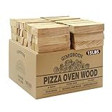 Pizza Oven & Cooking Wood – Mini Kiln-Dried Oak, 6-Inch Logs, 15lb Box – Bark-Free Firewood for Ooni, Gozney, Solo Stove & More – High Heat, Long-Lasting Burn for Grilling, BBQ & Smoking