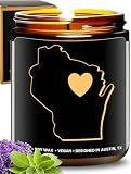 Wisconsin Candle, Thoughtful Wisconsin Themed Souvenirs & Gifts for Men and Women, Unique State Gifts, Best Sentimental Gift for Moving Away, Ideal for Birthday, Christmas, Graduation, Gift Ready