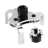 VKQTS Bi-Adjustable Oil Filter Wrenches,3 Jaw Oil Filter Removal Tool for 2-1/2 to 4.5 Inch Diameter Filters,High Hardness Oils Filters Tool for Use with 1/2 & 3/8 Inch Wrenches
