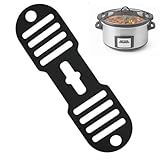 Silicone Lid Lock Strap for Crockpot Slow Cooker (6/7/8 Quart) - Universal Crockpot Lid Holder & Rubber Strap Alternative | Heat-Resistant, No-Spill Design Transport Accessories (Black)