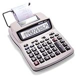 Victor Printing Calculator, 1208-2 Compact and Reliable Adding Machine with 12 Digit LCD Display, Battery or AC Powered, Includes Adapter,White