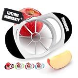 SCHVUBENR 3.5 Inch Apple Slicer - Professional Apple Cutter - Stainless Steel Apple Corer - Super Sharp Apple Slicer and Corer - Apple Tool with 8 Sharp Blades(Black)