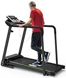 Redliro Walking Treadmill with Long Handrail for Balance, Recovery Fitness Exercise Machine Foldable for Home use with Holder for Phone & Cup,LCD Display, 300 lbs Capacity