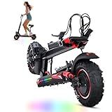 1200W Off-Road Electric Scooter Adults - 37-40 Miles Long Range Escooter with Seat, 34MPH Speed Fast Electric Scooters,48V 21AH Battery,11" Tires All Terrain Foldable E-Scooter with Detachable Seat