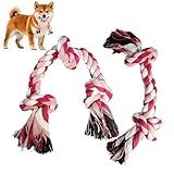 Cdyzqikm 2-Pack Dog Rope Toy Durable Cotton Dog Chew Toys for Aggressive Chewers Interactive Tug of War and Teeth Cleaning for Small to Medium Breed Pets(Pink, Medium)