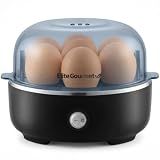 Elite Gourmet EGC115B Easy Egg Cooker Electric 7-Egg Capacity, Soft, Medium, Hard-Boiled Egg Cooker with Auto Shut-Off, Measuring Cup Included, BPA Free, Classic Black