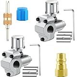 Swakuta A/C Retrofit Valve Kit BPV-31 Bullet Piercing Valve for Refrigerator R12 to R134a Convert Adapter with Valve Cores Remover Tool for HVAC Refrigerant System R12 R22 R502 R134A