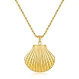 WOWORAMA Gold Shell Necklace for Women Dainty Seashell Pendant Necklaces Adjustable Chain Ocean Sea Shell Choker Necklaces Summer Beach Necklace Jewelry