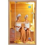 OUTEXER Traditional Steam Sauna Home Spa Room for 2-3 Person Steam Wet Indoor Saunas with 240V 3KW Heater,Sauna Stone, Water Bucket, Ladle, LED Lights