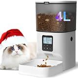 ANDOLL HOME Automatic Cat Feeder, 4L Cat Food Dispenser with 10s Voice Recorder, Pet Feeder up to 8 Meals per Day, Timed Dog Feeder with Dry Food Sealed Ring