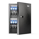 32 Key Cabinet Organizer, Key Lock Box, Key Safe Security Storage Lockbox Holder for Valets, Hotels, Car and House Keys, Key Keeper Box – Black