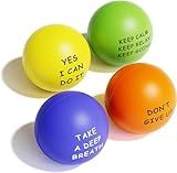 KDG Motivational Stress Balls(4 Pack) for Kids and Adults,Stress Relief Ball with Quetos to Rrelieve Anxiety and Manage Anger