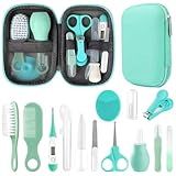 Baby Grooming Kit, Infant Safety Care Set with Hair Brush Comb Nail Clipper Nasal Aspirator,Baby Essentials Kit for Newborn Girls Boys (Green)