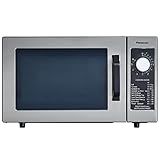 Panasonic NE-1025F Compact Light-Duty Commercial Microwave Countertop Oven with 6-Minute Electronic Dial Control Timer, Bottom Energy Feed, 1000W, 0.8 Cu. Ft. Capacity Silver