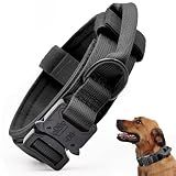 Tactical Dog Collar, Adjustable Military Training Nylon Dog Collar with Control Handle and Heavy Quick-Release Metal Buckle for Small Medium Large Dogs, Black L
