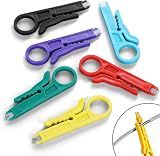 Small Wire Stripper, 6 Pcs Network Cable Stripper, Wire Cutter Knife Punch Down Tool for UTP, FTP, STP, Cat5e, Cat6, Cat6A Ethernet Data Cable