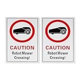 SG Store 2PCS Robot Lawnmower Warning Signs 300x200mm Aluminium Composite Weatherproof Digital Print Ideal for Outdoor Indoor Use（English）