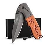 DEEP3DCRYSTAL Gifts for Men, Personalized Engraved Pocket Knife with Name & Text - 30 Icons, 20 Fonts- Custom Pocket Knife with Lanyard - Customized Gifts for Dad, Husband, Boyfriend