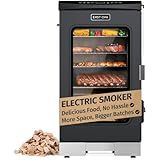 EAST OAK 30" Electric Smoker for Outdoors | Built-in Meat Probe & Up to 6× Longer Smokes on a Single Load | Side Chip Loader for Uninterrupted Smoking | Bigger Batches with 725 sq in Cooking Area