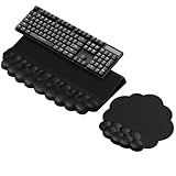 Laborio Cloud Wrist Rest for Keyboard and Mouse for Desktop, PU Leather Cloud Computer Keyboard Stand with Mouse Pad, Key Board Wrist Support Riser, Angle Adjustable Arm Rest(Black)