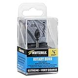 Kutzall Extreme Flame Rotary Burr, 1⁄8" Shaft, Very Coarse- Wood Carving Bit for Dremel, Foredom, DeWalt, Milwaukee. Abrasive Tungsten Carbide, 1⁄4" (6.3mm) Dia. X 1⁄2" (12.7mm) Length FLX-14-EC