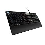 Logitech G213 Prodigy Gaming Keyboard - Wired RGB Backlit Keyboard with Mech-Dome Keys, Palm Rest, Adjustable Feet, Media Controls, USB, Compatible with Windows – Black