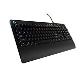 Logitech G213 Prodigy Gaming Keyboard - Wired RGB Backlit Keyboard with Mech-Dome Keys, Palm Rest, Adjustable Feet, Media Controls, USB, Compatible with Windows – Black