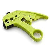trueCABLE Wire Stripping and Cutting Tool for UTP, FTP, STP, Cat5e, Cat6, Cat6A Ethernet, RG59, RG6, RG7, RG11 Coax Cable, Adjustable Blade Depth