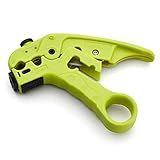trueCABLE Wire Stripping and Cutting Tool for UTP, FTP, STP, Cat5e, Cat6, Cat6A Ethernet, RG59, RG6, RG7, RG11 Coax Cable, Adjustable Blade Depth
