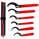 Poweka Coilover Spanner Wrench, 6Pcs Universal Adjustment Shock Steel Spanner Hook Wrench Set for Suspension System and Motorcycle Coil Over Adjustments Tool