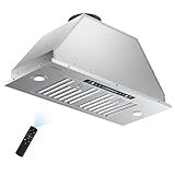 IKTCH 30 inch Built-in/Insert Range Hood 900 CFM, Ducted/Ductless Convertible Duct, Stainless Steel Kitchen Vent Hood with 4 Speed Gesture Sensing&Touch Control Panel(IKB01-30)