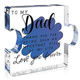 Dad Gifts, Dad Birthday Gift, Gifts for Dad Thanksgiving Christmas Valentine's Day, Father's Day Gifts, Best Dad Ever Gifts Idea From Daughter Son,Unique Dad's Acrylic Block Puzzle Cool Present