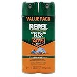 Repel Insect Repellent Sportsman Max Formula (2 Count), Repel Mosquitoes Ticks and Gnats, Long-Lasting Protection, 40% DEET (Aerosol Spray) 6.5 fl Ounce