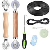 Screen Tool for Window Screen Replacement - Two Spline Roller (Steel and Nylon Bearing Roller), Spline Removal Hook, Two Sizes Screen Spline, Utility Knife, Tape Measure, Tooltriz