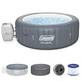 Bestway Coleman Palm Springs 4 to 6 Person EnergySense Smart AirJet Plus Inflatable Hot Tub Outdoor Spa with 140 AirJets and Insulated Cover