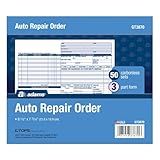 Adams Auto Repair Order Forms, 8.5 x 7.44 Inch, 3-Part, Carbonless, 50-Pack, White and Canary (GT3870)
