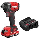 CRAFTSMAN V20 1/4 Inch Cordless Impact Driver Kit with Battery and Charger (CMCF813C1)